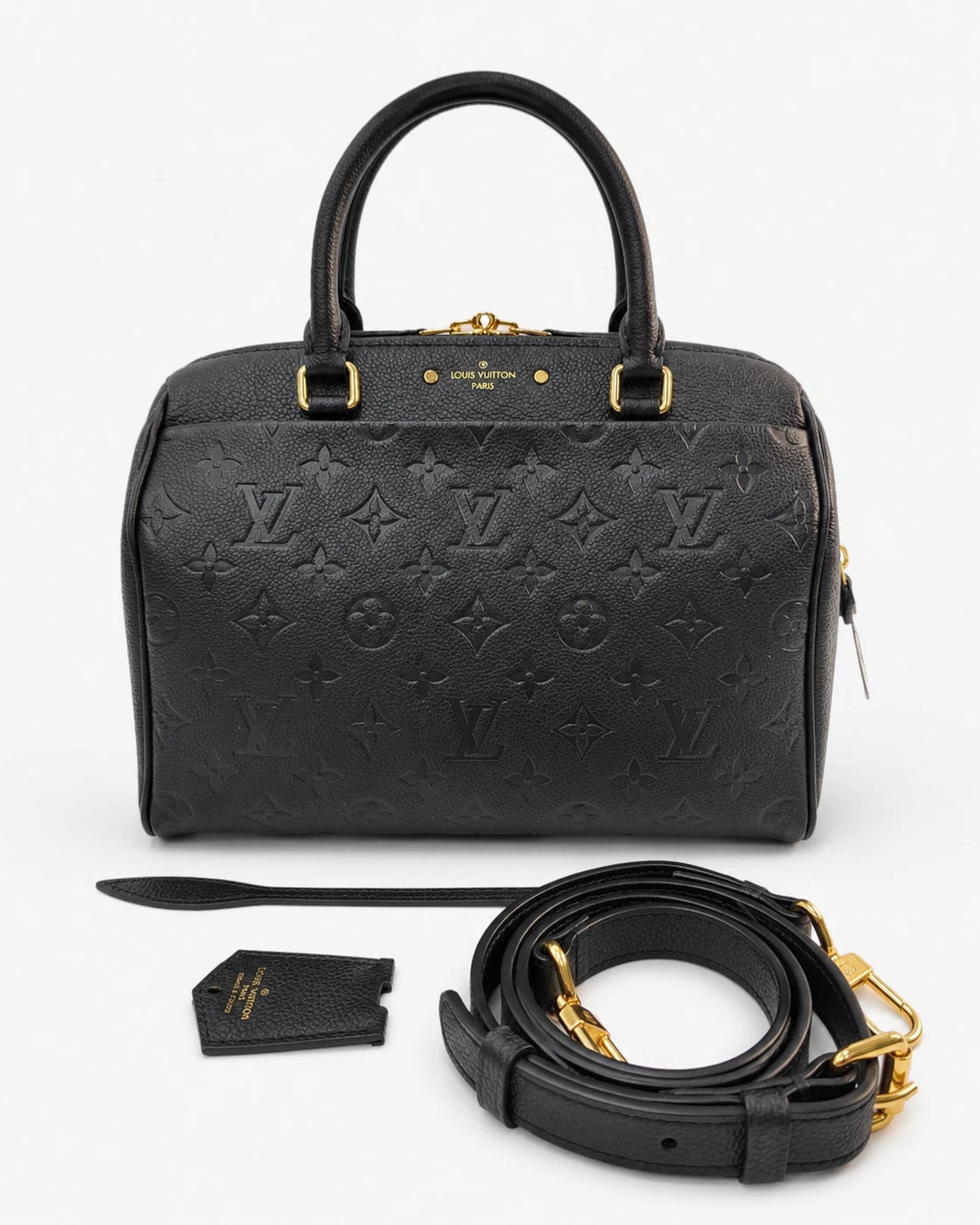 Louis Vuitton Speedy25 Monogram Black Empreinte 2Way Top Handle Crossbody GHW