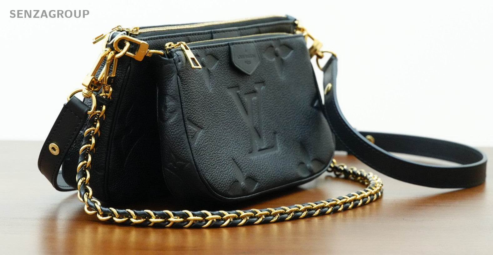Louis Vuitton Multi Pochette Black Monogram Empreinte Shoulder bag Women Classic