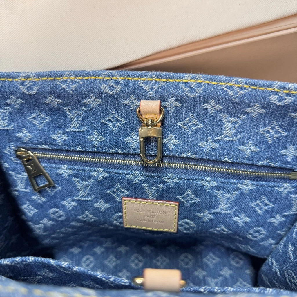 Louis Vuitton Blue Denim Onthego PM Small Tote Bag For Women