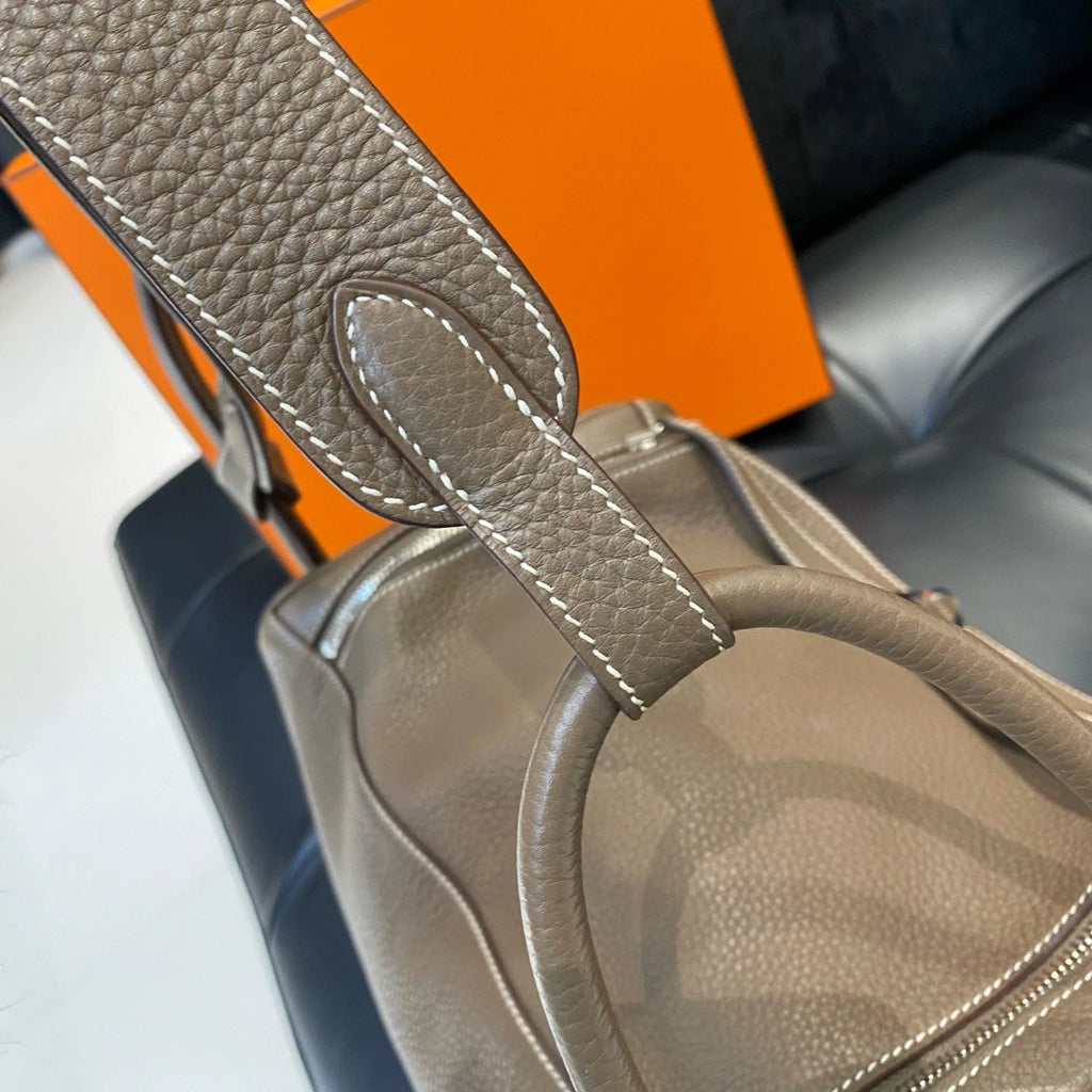 Hermes Lindy34 Top Handle Shoulder Bag Gray Silver Women Classic Fashion