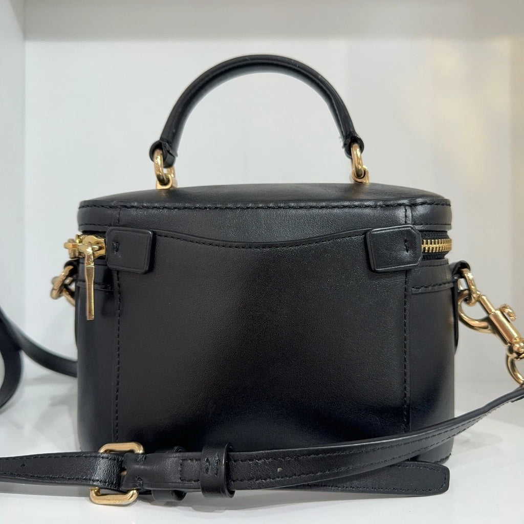 COACH Women's Black Leather Trail 20 Crossbody Handbag Box Bag
