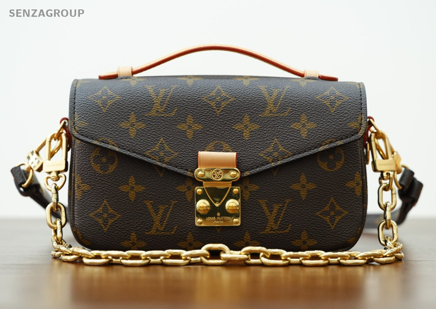 Louis Vuitton Pochette Metis East West Monogram Chain 2way Shoulder bag Brown