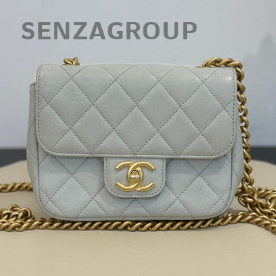 Chanel Classic Flap Light Blue Lambskin Quilted Chain Shoulder Bag