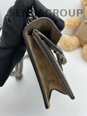 Gucci Dionysus Chain Shoulder Bag Brown Silver Hardware Classic Women