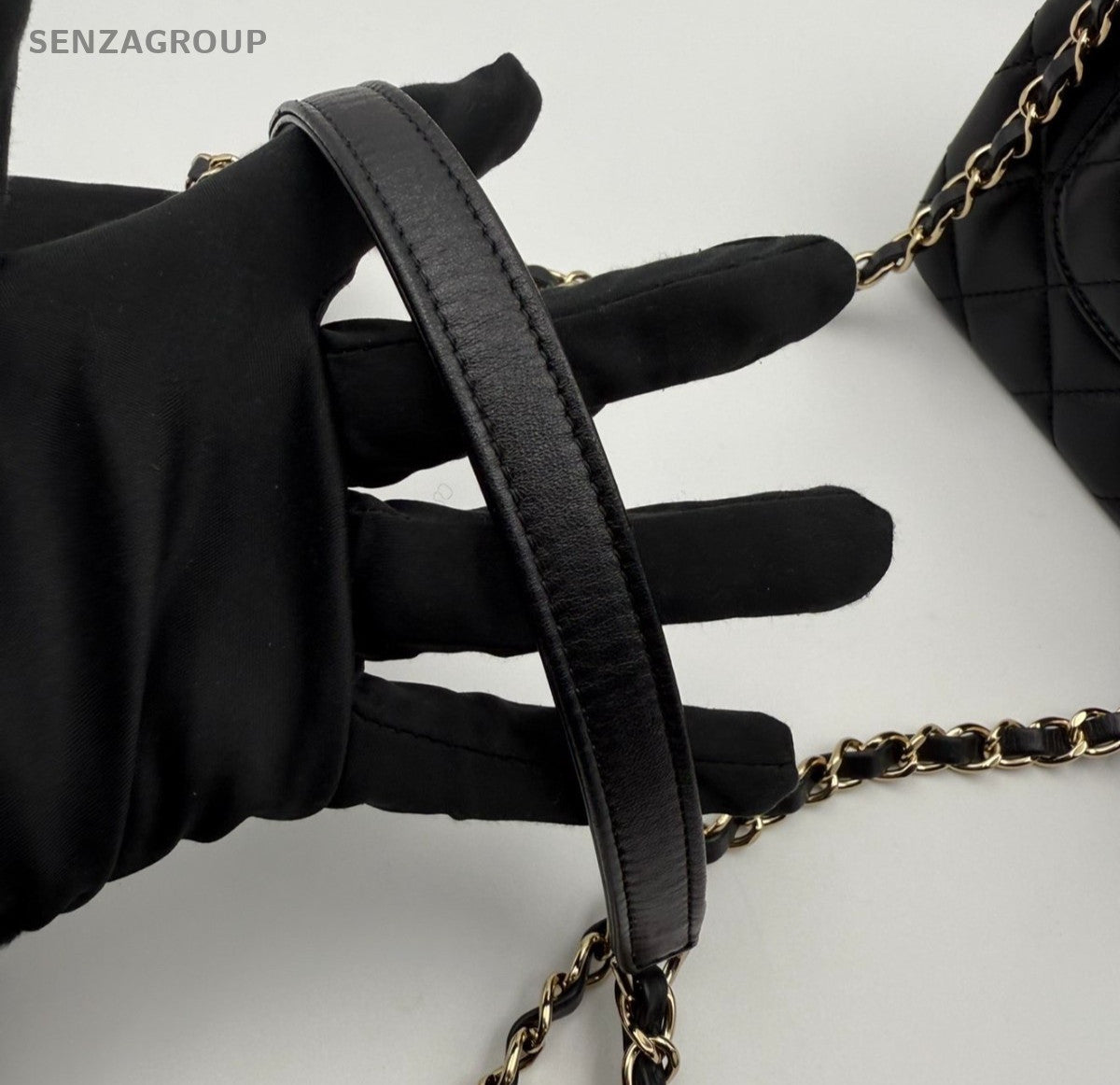 Chanel Trendy CC Lambskin Mini Top Handle Shoulder Crossbody Black Gold Women