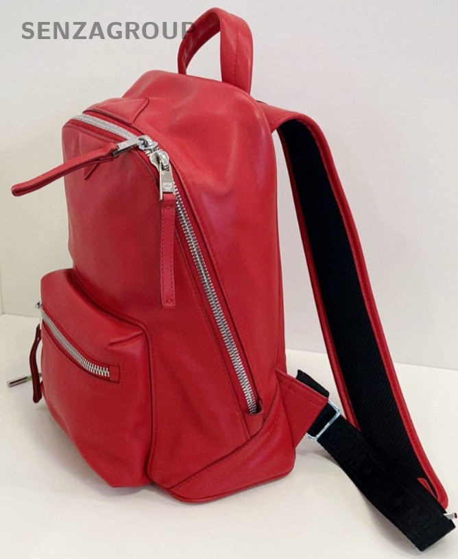 MCM Limited Edition Backpack Classic Red Calfskin Brand NEW Women