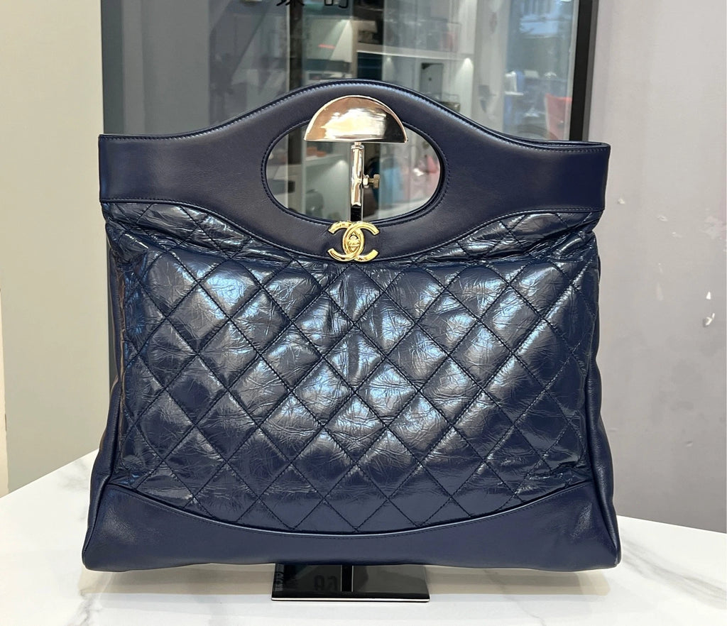 CHANEL 31Bag Large Navy Shoulder Bag For Women