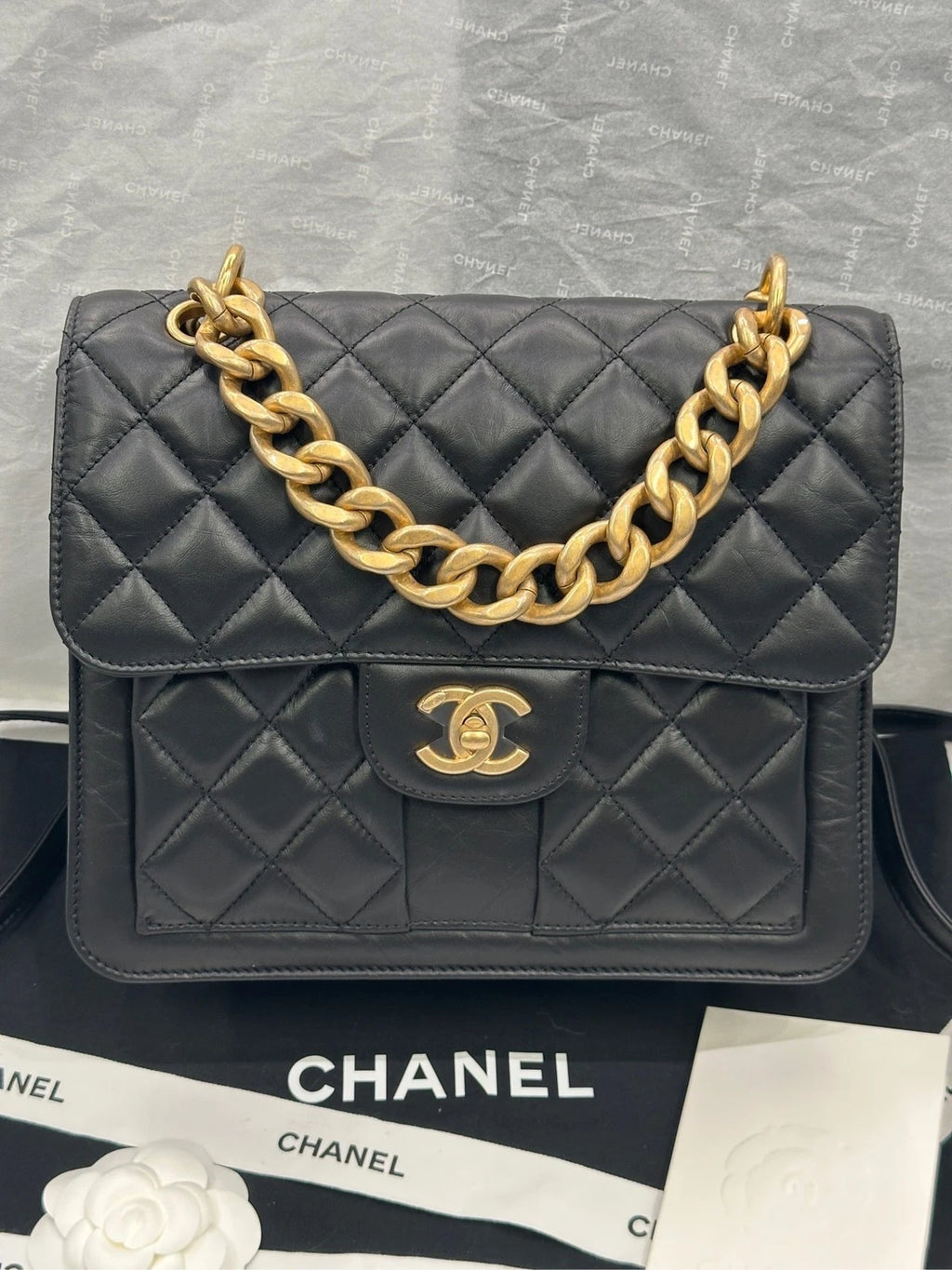 CHANEL Vintage Calfskin Backpack Handbag For Women