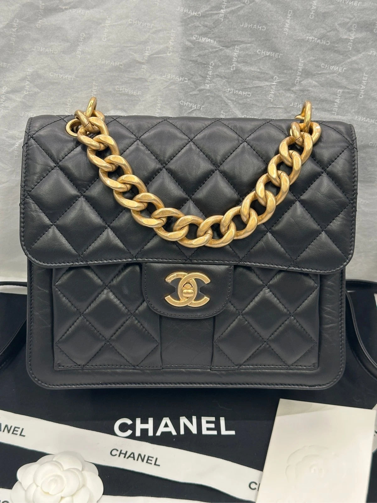 CHANEL Vintage Calfskin Backpack Handbag For Women