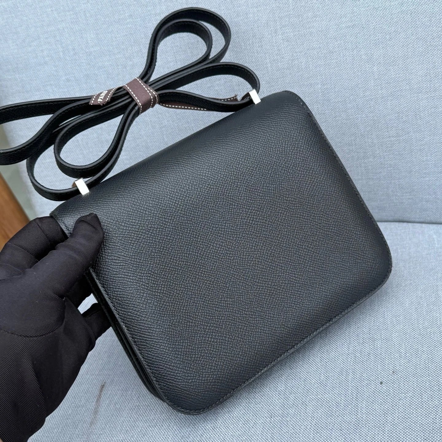 Hermes Constance19 Black Epsom Leather Shoulder Bag Women