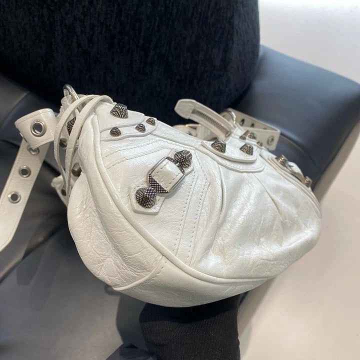Balenciaga Le Cagole Mini Shoulder Bag White Silver Used Women Classic D