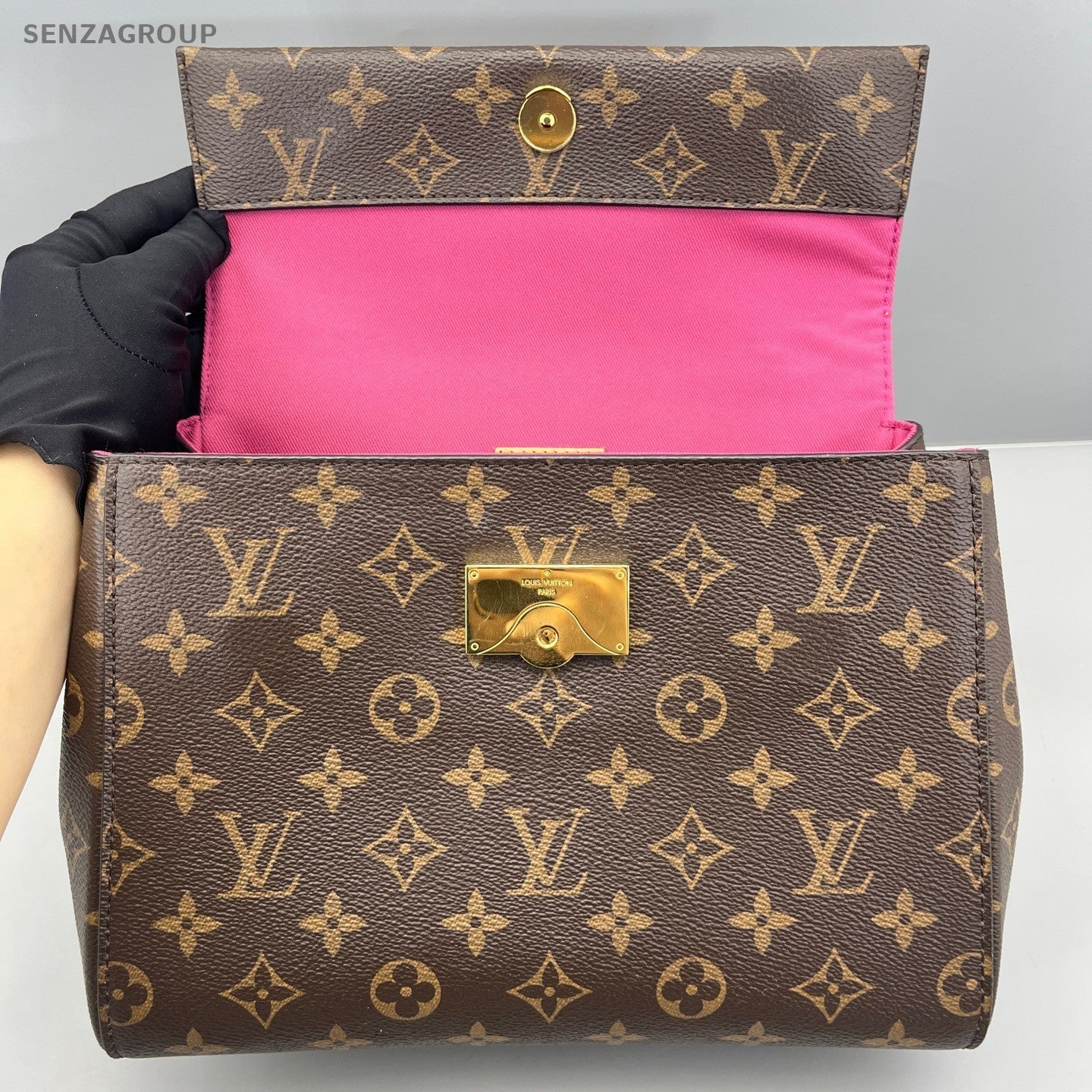Louis Vuitton Cluny bb PM Monogram Top Handle 2way Shoulder bag Brown Women