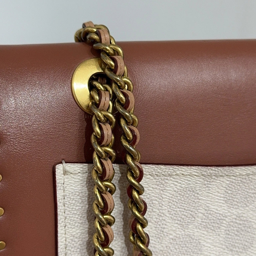 Coach Parker 26 Monogram Canvas Chain Shoulder Crossbody Bag For Women