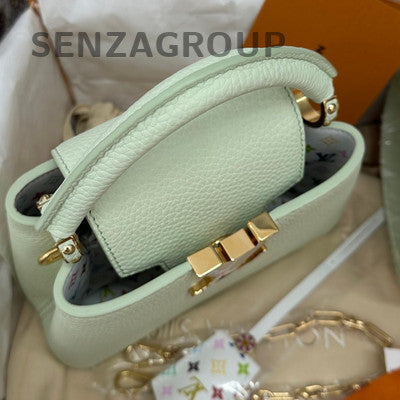 Louis Vuitton Capucines Mini Green Gold Takashi Murakami Handbag