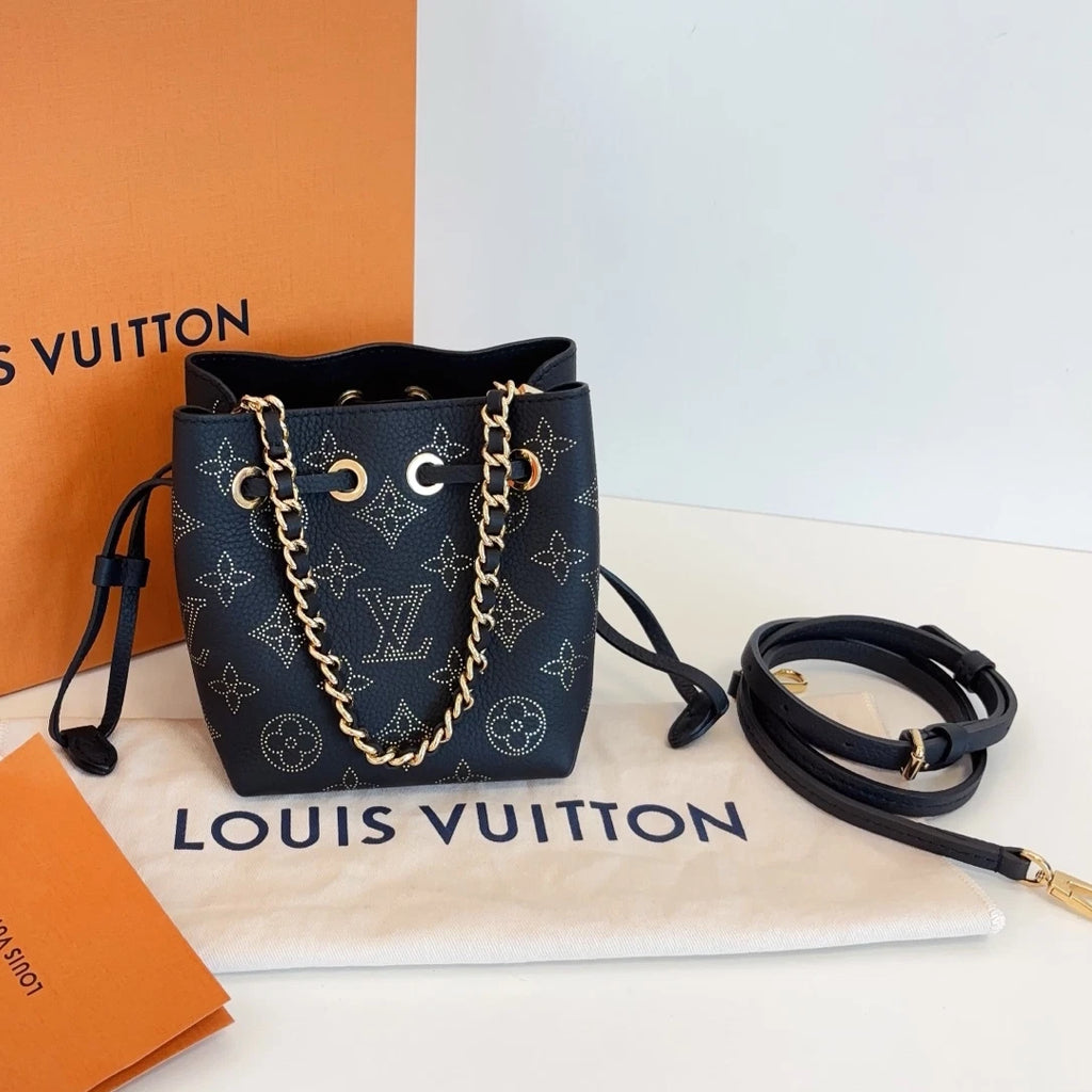 Louis Vuitton Bella Pico Mini Bucket Chain Top Handle Crossbody Black Gold