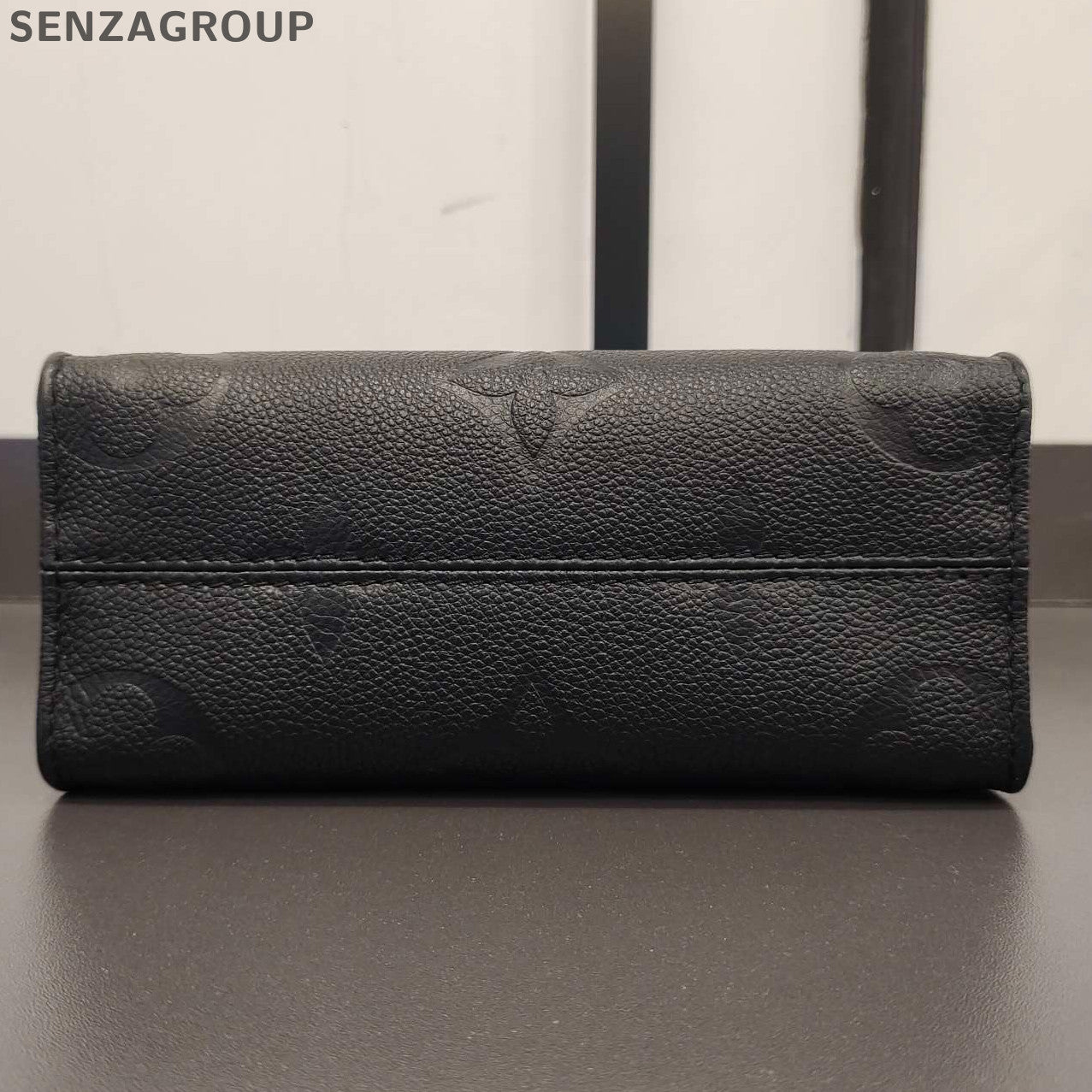 Louis Vuitton Black Leather Monogram Tote Shoulder Crossbody Bag Women Classic
