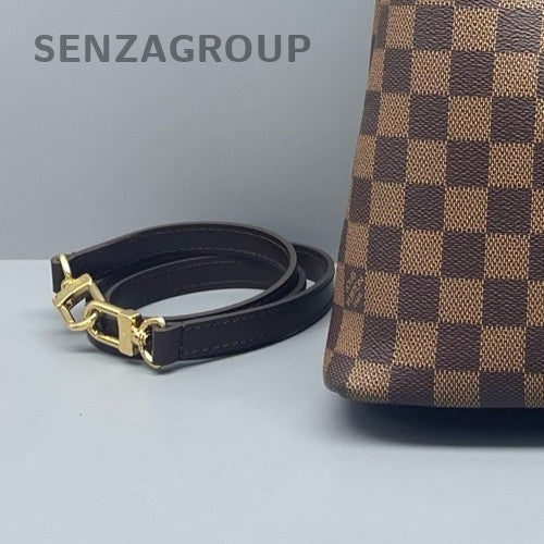 Louis Vuitton Kensington Damier Top Handle Bag Brown Gold Women Classic