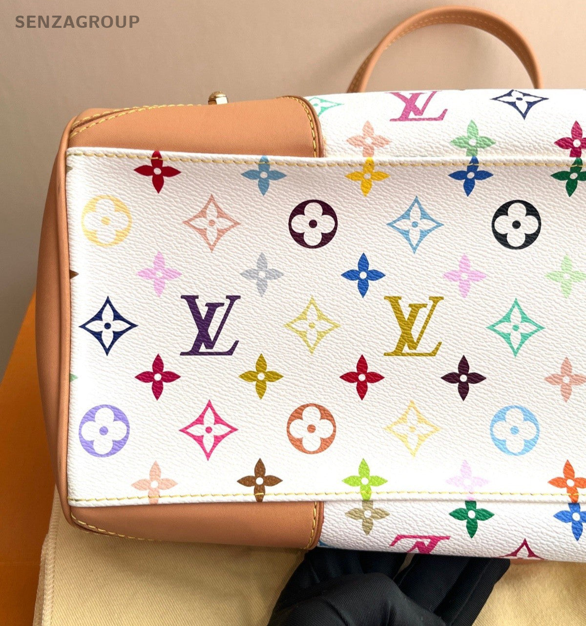 Louis Vuitton Claudia Monogram White Multicolor Shoulder Bag Women Vintage