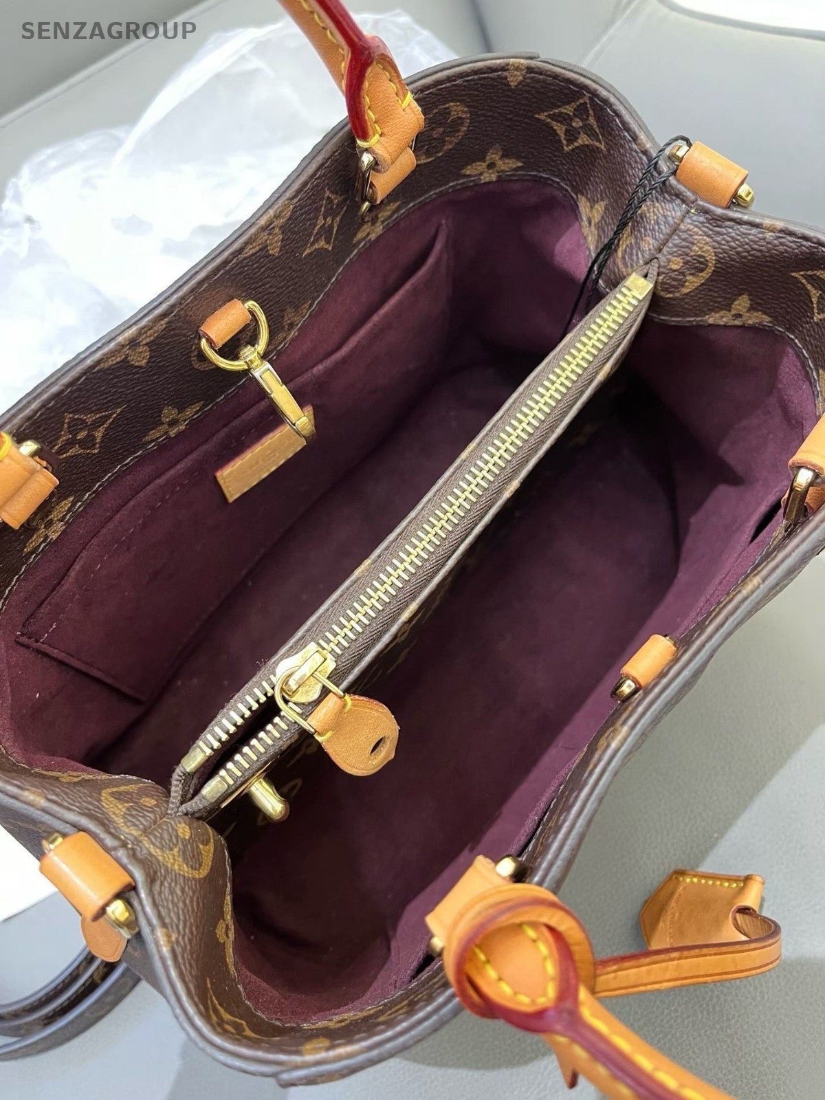 Louis Vuitton Montaigne BB Monogram Top Handle Shoulder Crossbody Bag Brown