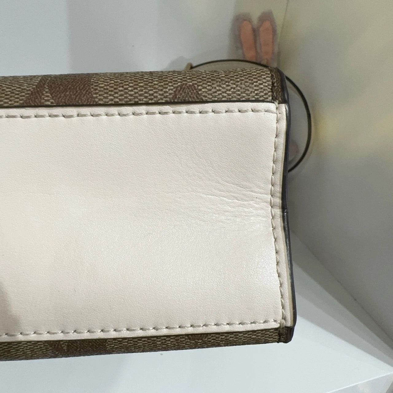 Coach Cally 17 Classic Monogram Canvas Leather Tote Crossbody Women