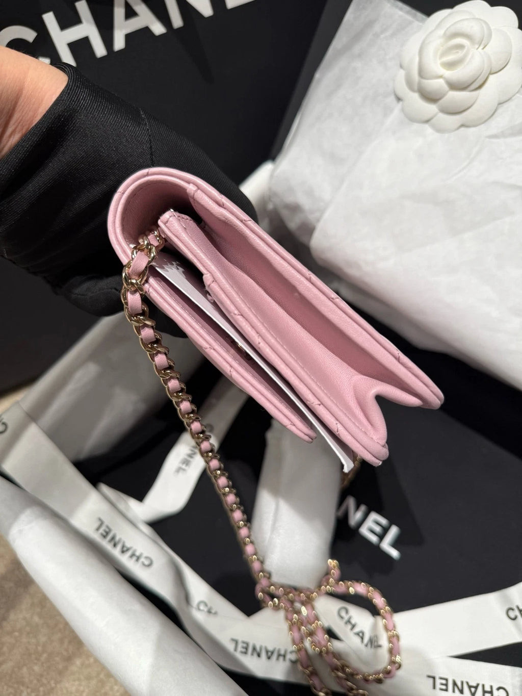 CHANEL Pink CC Crystal WOC Crossbody Bag For Women