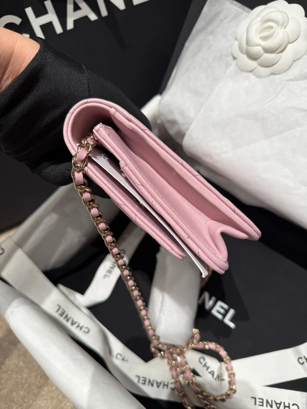 CHANEL Pink CC Crystal WOC Crossbody Bag For Women