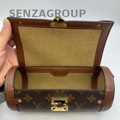 Louis Vuitton Monogram Coated Canvas & Leather Tote Shoulder Bag Brown Women