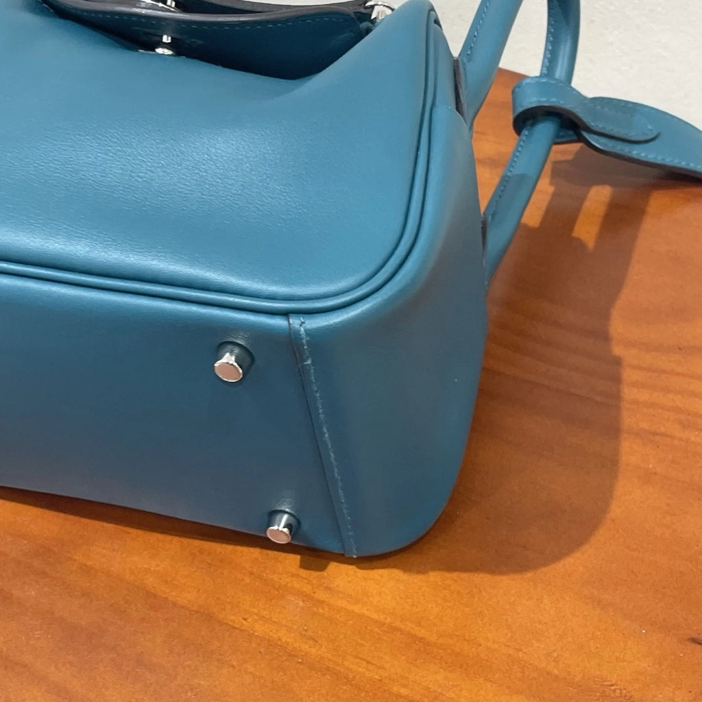 Excellent Hermes Lindy Mini Swift Leather Green Handbag Shoulder Bag SHW