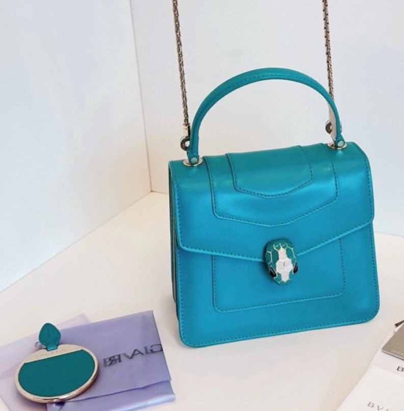 Bvlgari Serpenti Forever Top Handle Peppermint turquoise greenChain Shoulder bag