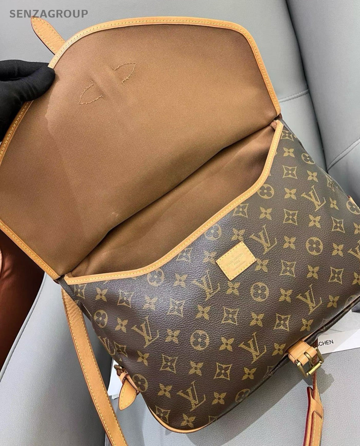 Louis Vuitton Saumur MM Monogram Shoulder Crossbody Bag Brown Women