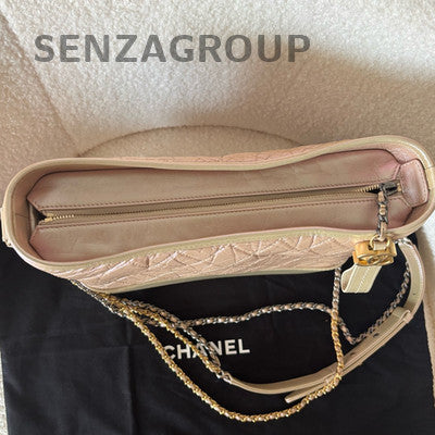 Chanel Gabrielle Hobo Bag Medium Size Pink Gold Hardware Chain Strap