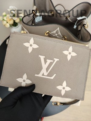Louis Vuitton Grey Gold Bucket Bag Monogram Print Shoulder Tote