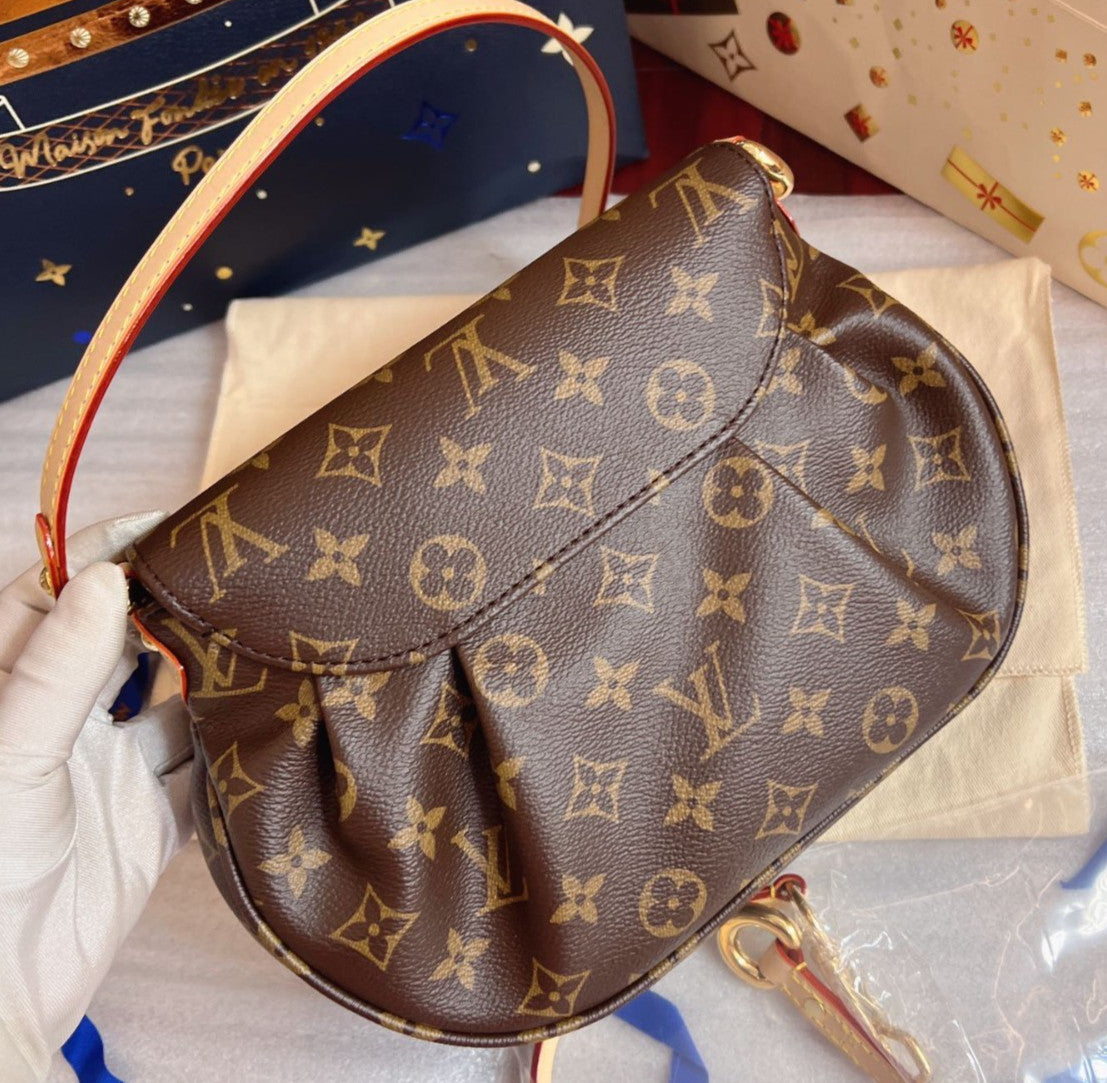Louis Vuitton Sunset Monogram Shoulder Bag Brown Gold Used Women Classic