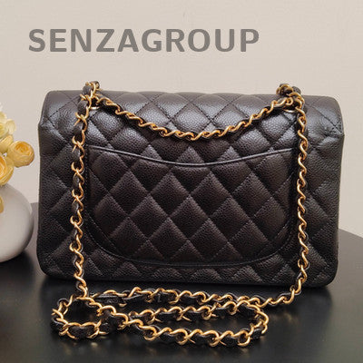 Chanel Classic Flap Small Quilted Chain Shoulder Bag Black Gold