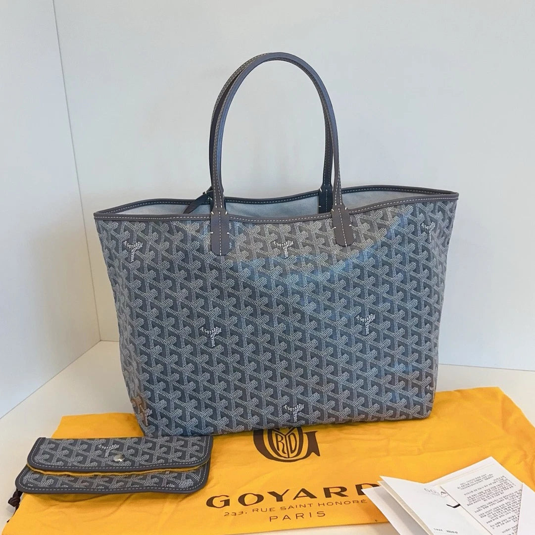Goyard Saint Louis PM Tote Handbag Shoulder Bag Gray Women Classic
