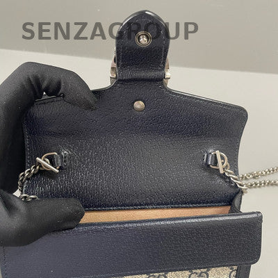 Gucci Dionysus Mini Chain Shoulder Bag in Black & Beige - Classic Women's