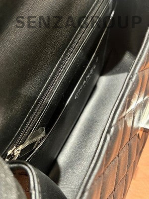 Chanel 2.55 Mini Black Silver Quilted Chain Shoulder Crossbody Bag