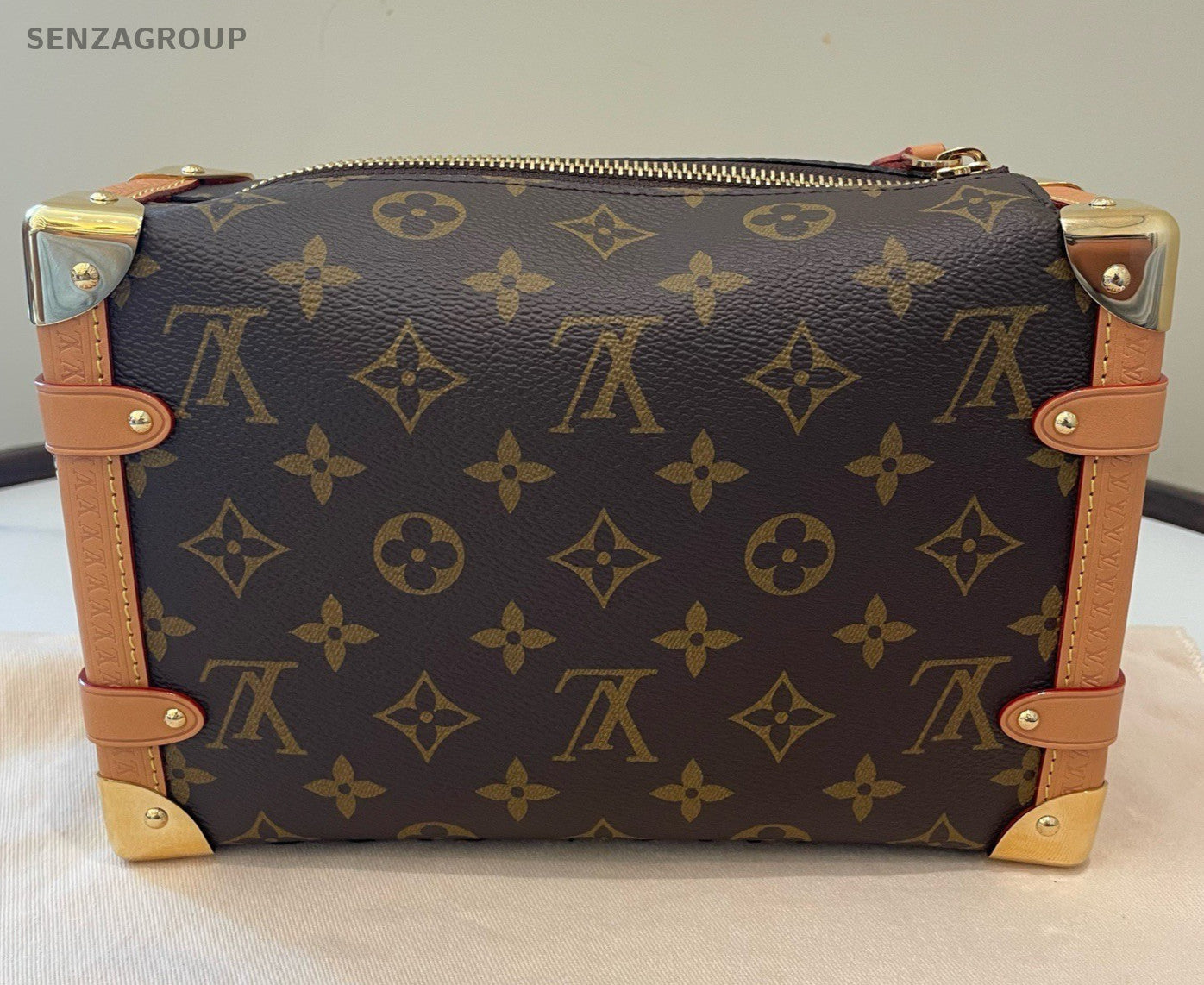 Louis Vuitton Side Trunk MM Monogram Shoulder Bag Crossbody Brown Women Classic