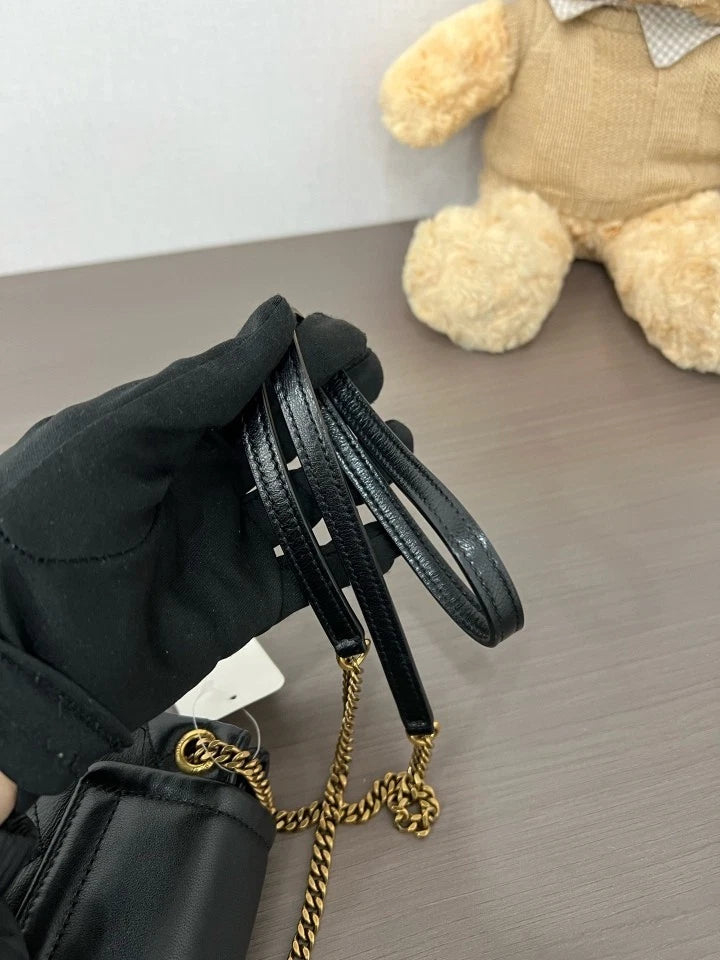 YSL Saint Laurent Black Gold Nolita Women's Crossbody Shoulder Bag