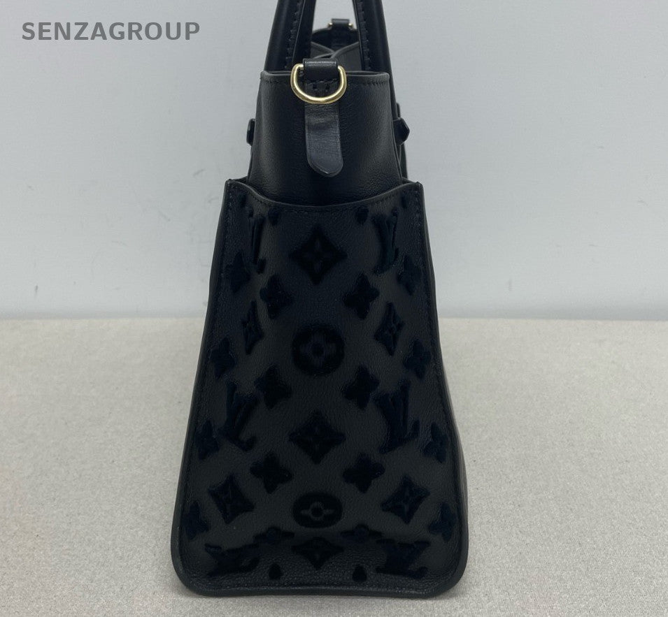 Louis Vuitton OnMySide 2Way Top Handle Bag Crossbody Black Gold Women Classic