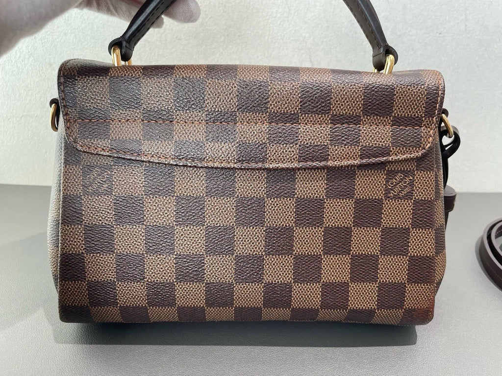 Louis Vuitton Croisette Damier Brown Gold Crossbody Top Handle Excellent