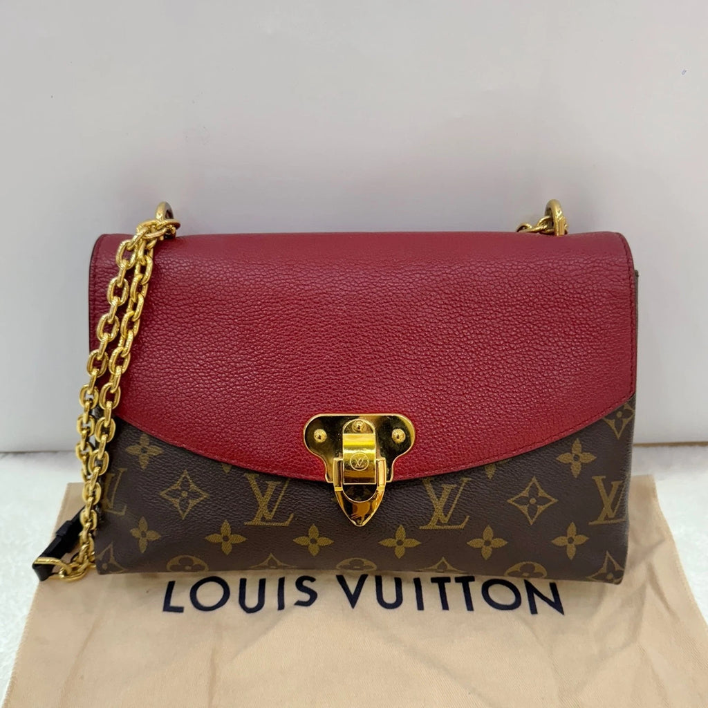 Louis Vuitton Saint Placide Monogram Red Canvas Chain Shoulder Bag Crossbody