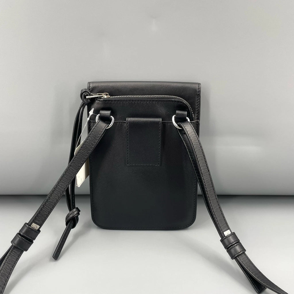 Loewe Black Leather Crossbody Phone Bag For Women