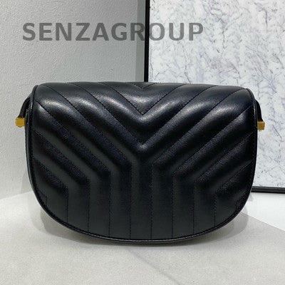 Saint Laurent Black Saddle Bag Gold Hardware Classic Women's Shoulder Bag