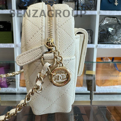 Chanel Quilted Mini Camera Bag Silver Chain Crossbody Bag for Women