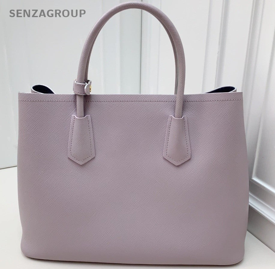PRADA Double Tote Top Handle Shoulder Bag Women light Purple