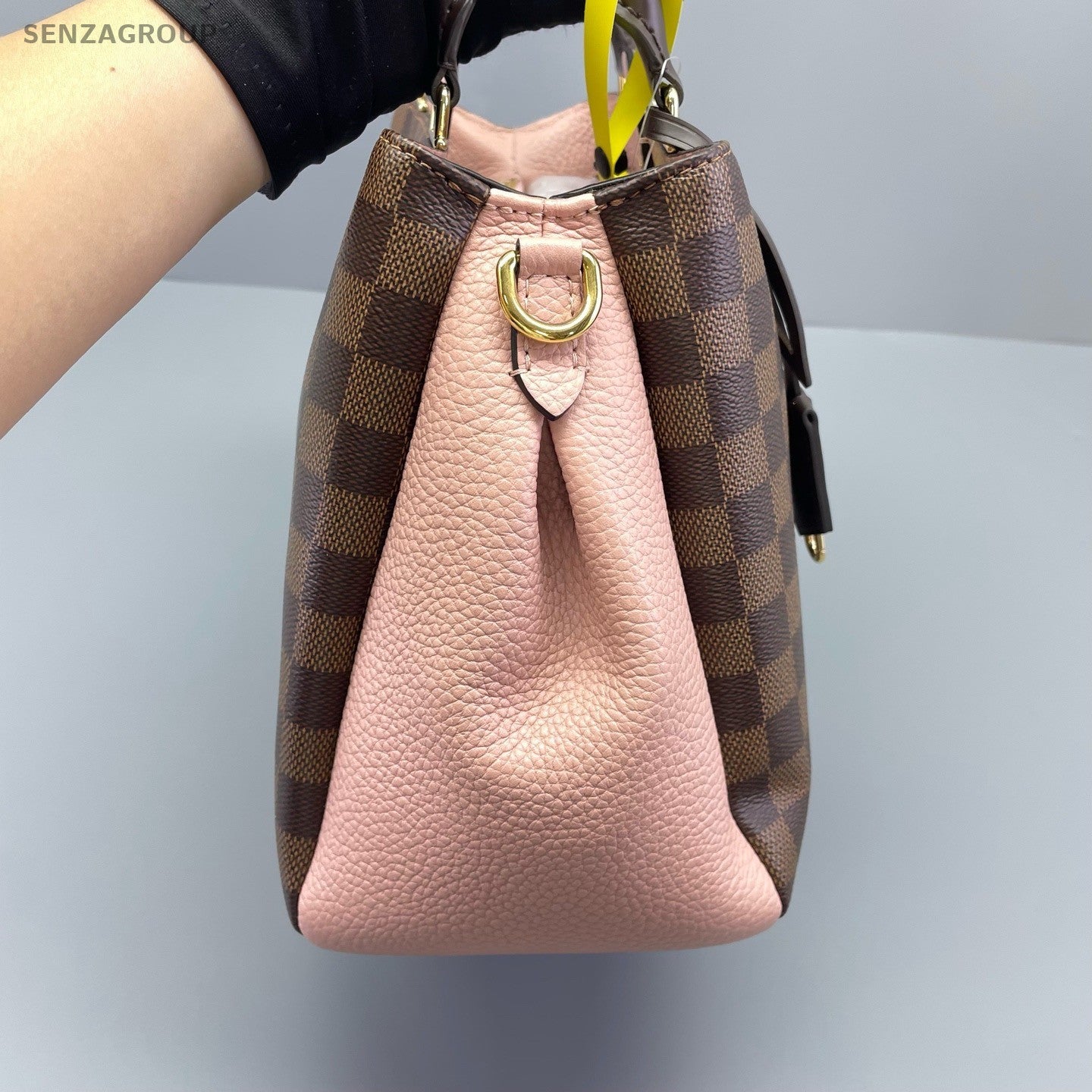 Louis Vuitton Brityany Damier Ebene Top Handle 2way Shoulder Handbag Women Brown