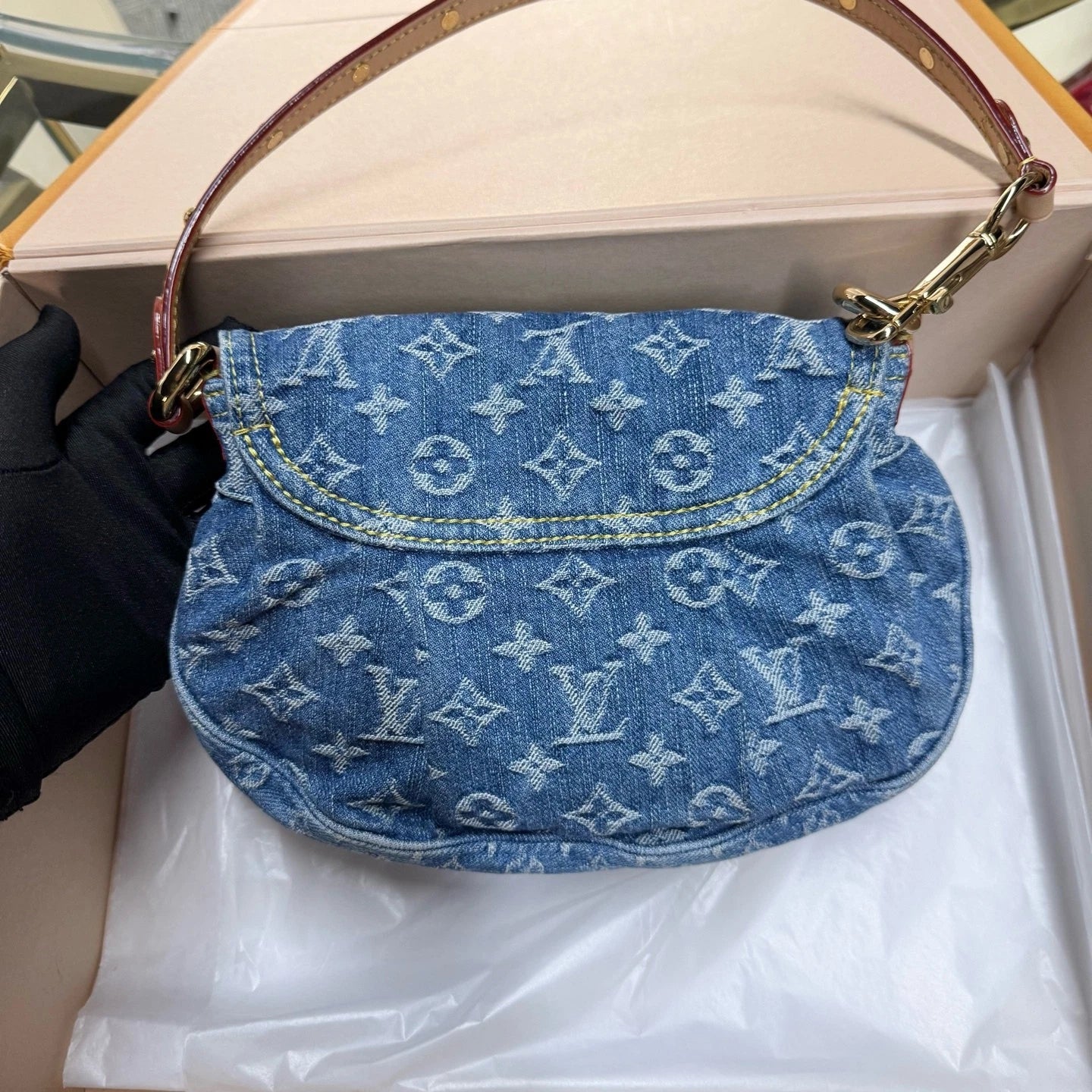Louis Vuitton Blue Denim Sunset Shoulder Bag For Women