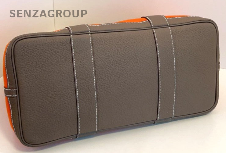 Hermes Gardenparty GP36 tote Handbag Almost Brand NEW Orange Elephant Grey