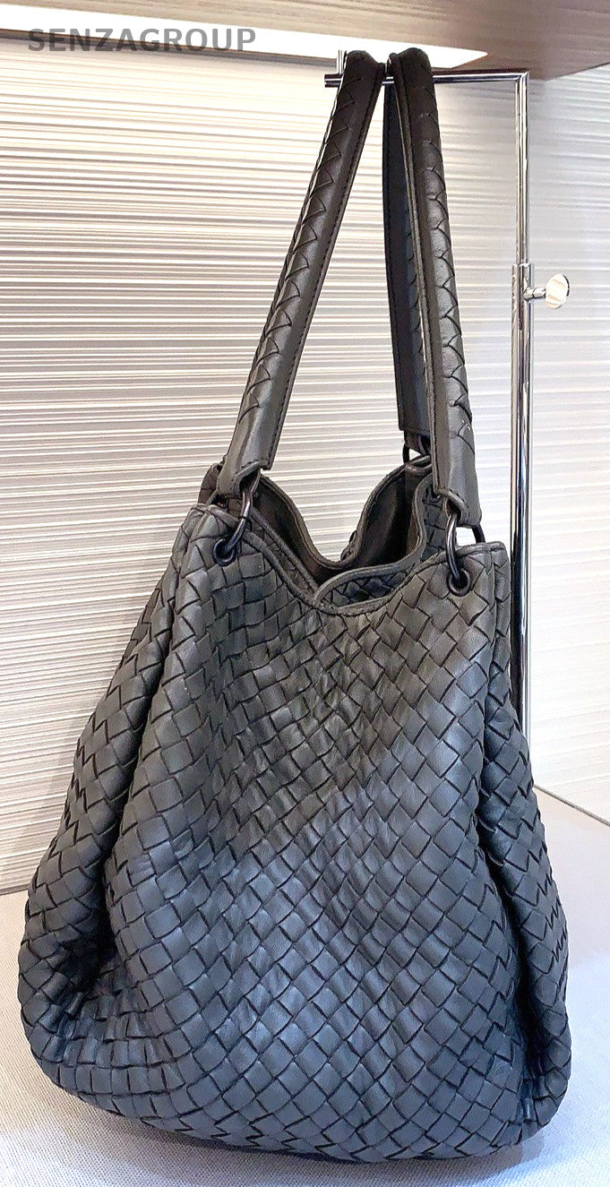 Bottega Veneta Weaving Shoulder Handbag Elephant Gray Women